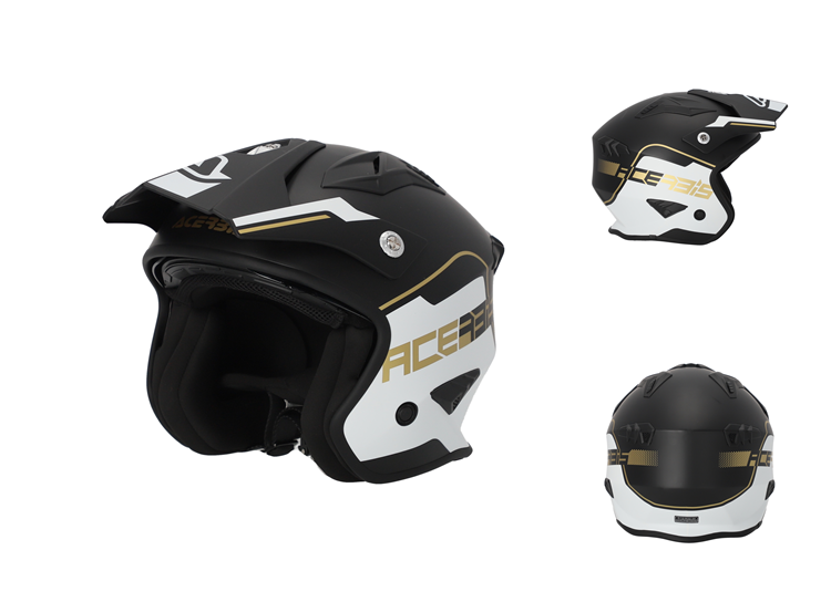 CASCO MOTO ACERBIS JET ARIA 2206 BLANCO NEGRO ORO S